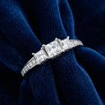 thumbnail image 4 of Pompeii 3/4ct Three Stone Princess Cut Diamond Engagement Ring 14K White Gold (H,SI2), 4 of 5