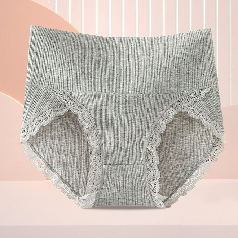 Women'S Soft Briefs Fashion Cotton High Waist Trendy No Show V-Shape  Underpants Breathable Underwear Lightweight 