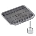 thumbnail image 4 of Soporte para almohadilla de entrenamiento para inodoro para perros, caja de arena para mascotas, herramienta de limpieza para orinal para perros, , GRIS, 4 of 8