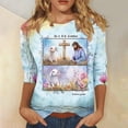 thumbnail image 4 of Odbmxy Easter Womens Tops Summer 3/4 Sleeve Graphic Tshirts Shirts for Women Camping Loose Tunic Casual Shirts, 4 of 6