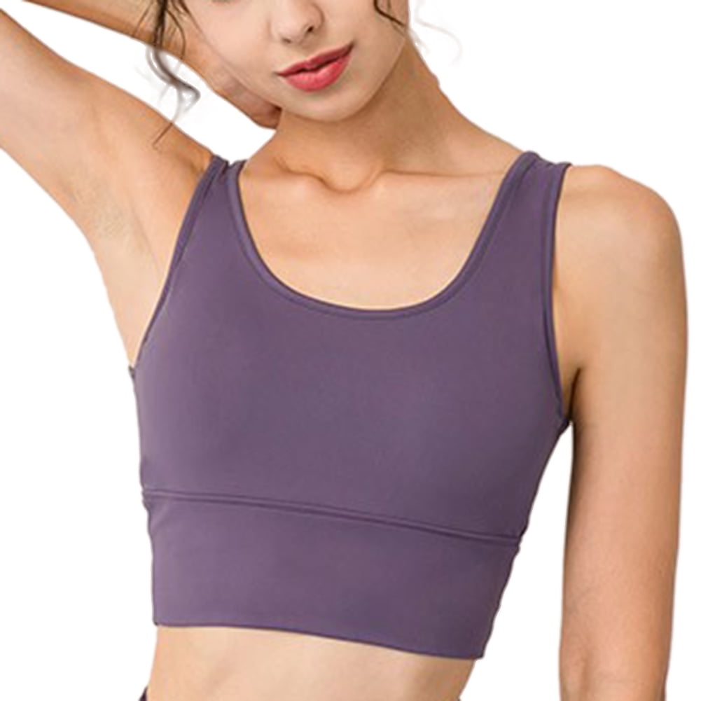 Details about   Ladies Sports Bra Seamless Workout Padded Racer Tank Crop Top Vest Gym Yoga NEW 