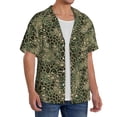 thumbnail image 2 of Balery Green Snake Skin Camisa Casual de Manga Corta con Botones para Hombre, Texturizada, Estilo Cubano, para Playa, Verano-4X-Large, 2 of 5