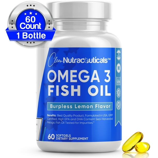 Clean Nutraceuticals Omega 3 Fish Oil 1200Mg Burpless Essential Fatty