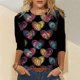 thumbnail image 2 of Blusa informal de manga larga con cuello redondo y estampado de amor para mujer Fridja  hkj2713, 2 of 5