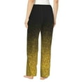 thumbnail image 3 of Uemuo Gold Glitter Gradient Pattern Women's Wide Leg Palazzo Lounge Pants with Pockets Light Weight Loose Comfy Casual Pajama Pants-Small, 3 of 9