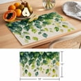 thumbnail image 6 of Country Leaf Placemats Set of 4, Watercolor Green Eucalyptus Leaves Vintage Linen Texture Non-Slip Place Mats Washable Table Mats for Kitchen Dining Table Decorations Indoor/Outdoor, 6 of 9