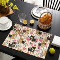 thumbnail image 4 of Yorkie Dog and Pioneer Flower Summer Placemats Table Placemats Set Of 4-Linen Kitchen Washable Placemats Table Mats 11.8"x17.7"Non-Slip Heat Resistant, 4 of 6