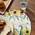 thumbnail image 3 of Spring Gnomes Round 13 Inch Placemats Set of 4, Botanical Yellow Flowers Leaves Wooden Plank HeatResistant Non Slip Place Mats for Dining Table, Wipeable Braided Kitchen Table Mats for Housewarming, 3 of 9