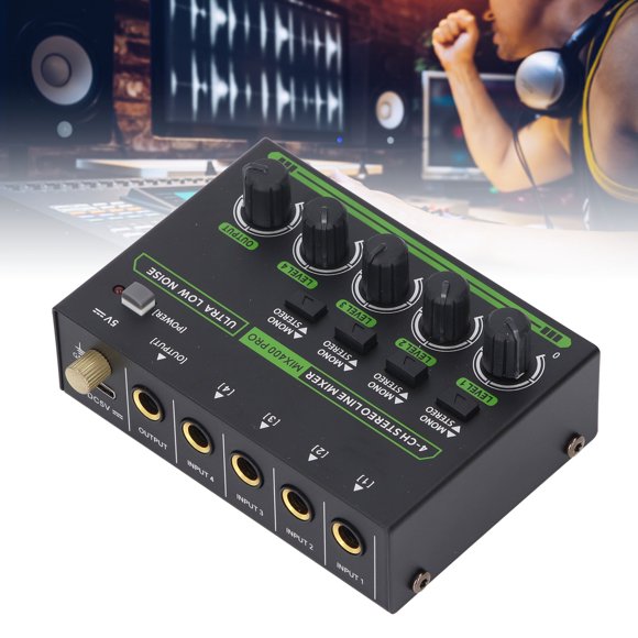 Mezclador De Sonido, Mezclador De Línea Estéreo Multifuncional, Dispositivo Múltiple Compatible Con Luz RGB Para Taller