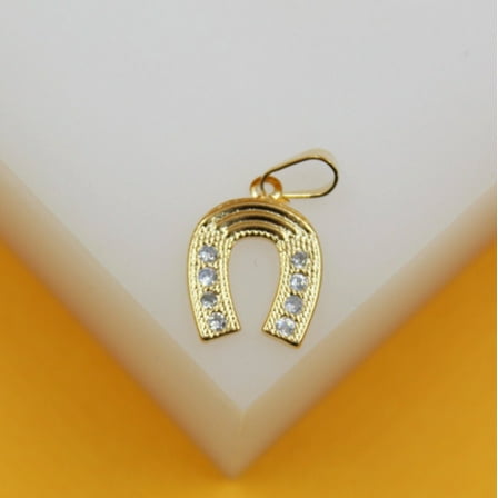 18k Gold Filled CZ Horse Shoe Pendant