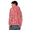 thumbnail image 4 of Kdxio Red Hibiscus Flower Print Men Hoodies Casual Hoodies for Men with Zip Pockets Full Zip Long Sleeve Sweatshirt Sports Hooded Jacket-X-Large, 4 of 5