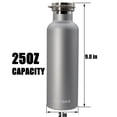 thumbnail image 4 of TOPOKO 25 ounce Stainless Steel Vacuum Water Bottle Double Wall Insulated Leak Proof Bottle BPA free With Metal Lid Grey, 4 of 7