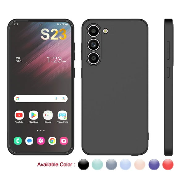 Njjex Cases Cover for 2023 Samsung Galaxy S23,S23 Plus,S23 Ultra, Njjex Soft Silicone Gel Rubber Bumper Phone Case Anti-Scratch Hard Shell Shockproof Protective Case Cover,Black