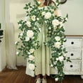thumbnail image 2 of Artificial Sweetheart Roses Vine Silk Flowers Rattan Cafe Decorative Simulation Rose Plant Fake Flower Vines Bar Decoration, 2 of 10