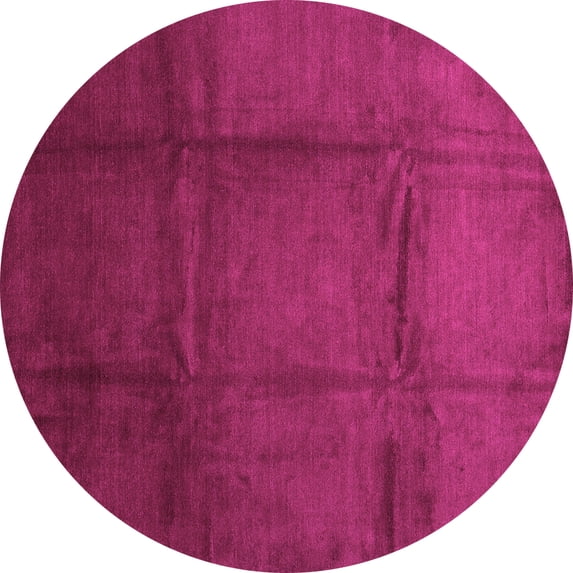 Ahgly Company Indoor Round Abstract Pink Contemporary Area Rugs, 4' Round