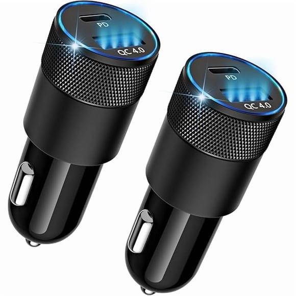 Car Charger, iPhone 15/16 Car Charger, 48W 2-Port Fast USB C Car Charger Cigarette Lighter Adapter, Car Accessories for iPhone 16/15/14/13/12 Series, Samsung Galaxy Series, iPad Pro, AirPods and More