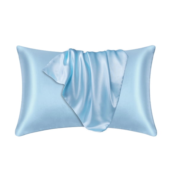 FastXmas 2 Pcs Silk Pillow Cases, 20x30 inch Soild Color Satin Pillow Cover with Envelope Closure, Soft Silky Breathable Wrinkle-Free Cooling Pillowcase Beauty Sleep Bed Pillow Cover for Hair and Skin