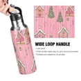 thumbnail image 4 of Yayeee 20oz Insulated Water Bottle Double Wall Stainless Steel with Flip Straw Lid, Pink Gingerbread House, 4 of 7