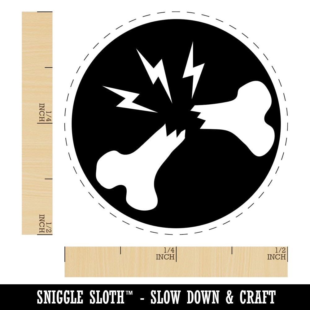 Broken Bone Injury Self-Inking Rubber Stamp Ink Stamper - Black Ink - Mini 1/2 Inch