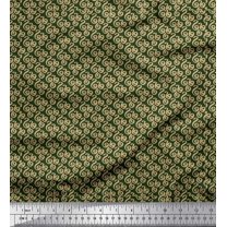 Soimoi Green Cotton Jersey Fabric Spiral & Stripe Geometric Decor Fabric Printed Yard 58 Inch Wide