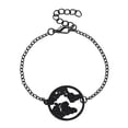 thumbnail image 1 of Pulsera de mujer con colgante redondo vintage y cadena ajustable - Elegante joyería negra 5 piezas, 1 of 8