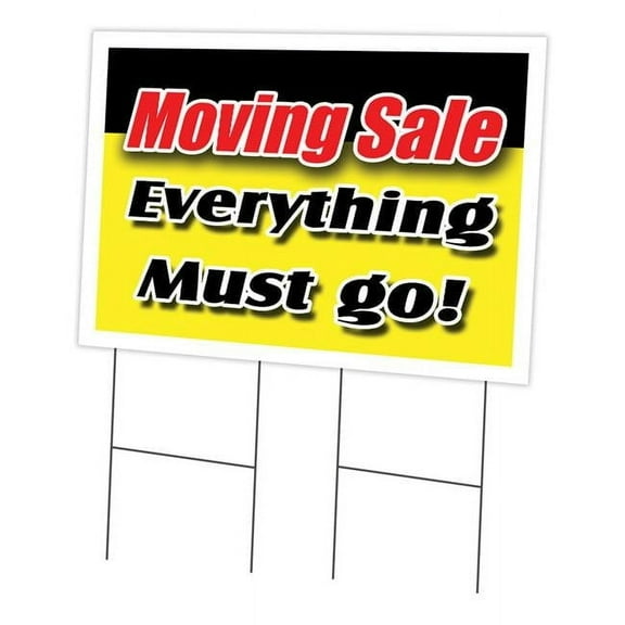 SignMission  24 x 36 in. Moving Sale Everything Yard Sign & Stake