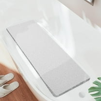 Bathtub Mat Non Slip, Bath Mat for Tub, Shower Mats for Inside Shower, 47x16 Inch, PVC Loofah Bathroom Mats for Wet Areas, Quick Drying, Grey