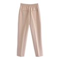 thumbnail image 4 of Women's Casual Straight Leg Pants High Waisted Button Stretchy Business Work Trousers Dressy Slim Fit Cropped Pants, 4 of 4