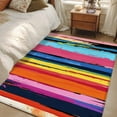 thumbnail image 4 of Colorful Striped Area Rug 3x5 FT, Non Slip Entryway Bedside Carpet, Modern Rainbow Abstract Graffiti Art Washable Floor Carpet Indoor Mat Non-Shedding Throw Rug for Dorm Kitchen Home Office, 4 of 7