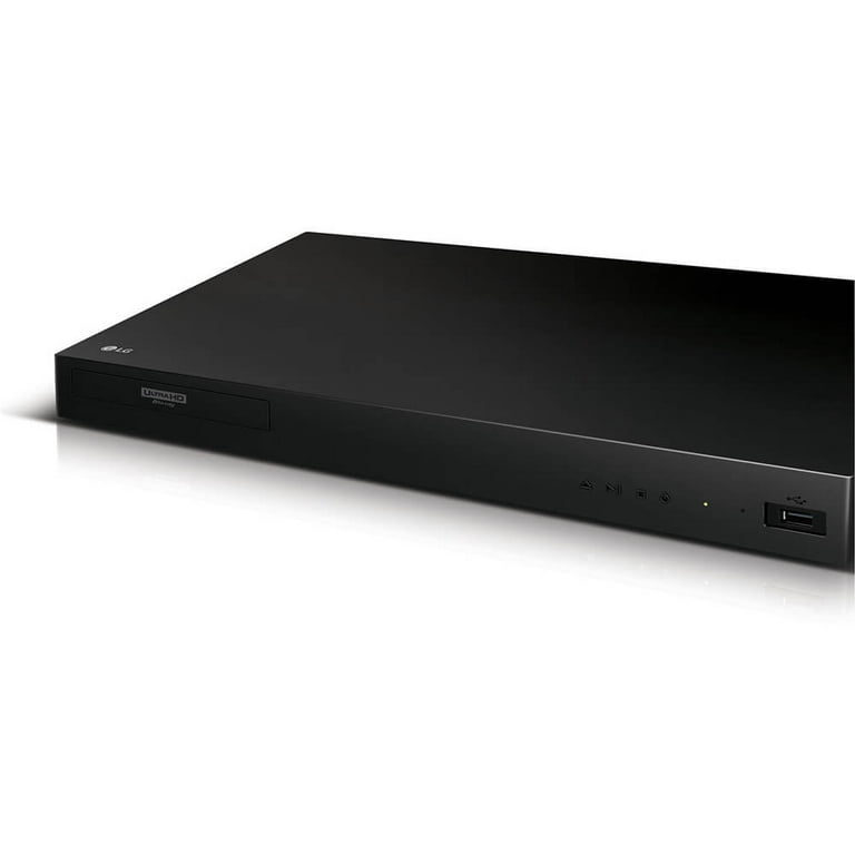 LG UBK80 Reproductor de discos Blu-ray Ultra HD 4K con compatibilidad HDR,  reproducción de discos Blu-ray 4K Ultra HD, reproducción de DVD
