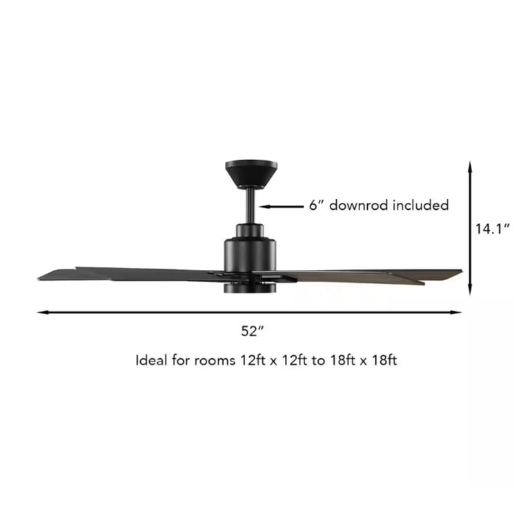 Hampton Bay Zandra II 52 in. Indoor/Outdoor Matte Black Ceiling