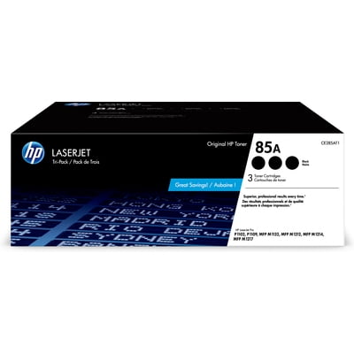 85A (CE285AT1) 3-Pack Black Original LaserJet Toner Cartridges - Walmart.com
