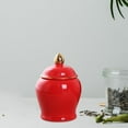 thumbnail image 3 of yotijay Ceramic Food Storage Jar Ginger Jar Kitchen Canisters for Seasoning Spice Coffee Red, 3 of 9