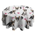 thumbnail image 4 of Dog Pattern with Hearts Round Tablecloth 60"x60",Wrinkle Wipeable Table Cloth for Kitchen Dining Room Picnic Patio Party, 4 of 6