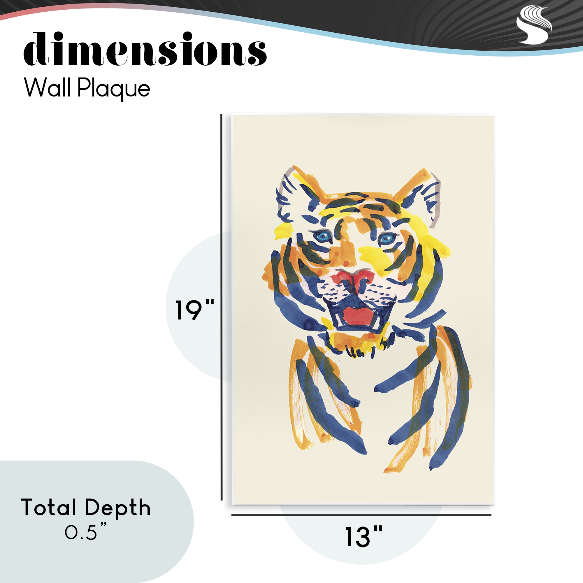 Tiger Roar Watercolor Wall Plaque Art, design by Karolina Sato
