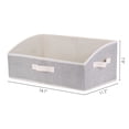 thumbnail image 4 of Unique Bargains Trapezoidal Storage Bin Cube with Handles Collapsible Storage Basket Beige, 4 of 7