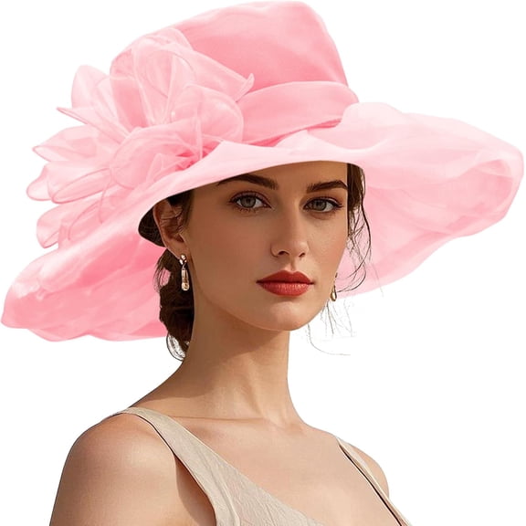 RKLIKEE Ken-Tucky Derby Hats for Women Vintage Organza Victorian Church Hats Elegant Fascinator Tea Party Wedding Hat