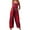 Red, variant on Danhjin Women's Baggy Wide Leg Overalls Casual Loose Jumpsuit Rompers Buttons Suspender Jumpsuit on Clearance