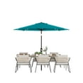 thumbnail image 4 of 9FT Patio Market Umbrella with 32 Solar Powered LED Lights - 8 Ribs, Tilt & Crank, UV-Resistant, Waterproof - Outdoor Garden, Pool, Deck, Backyard, Table Use, 4 of 7