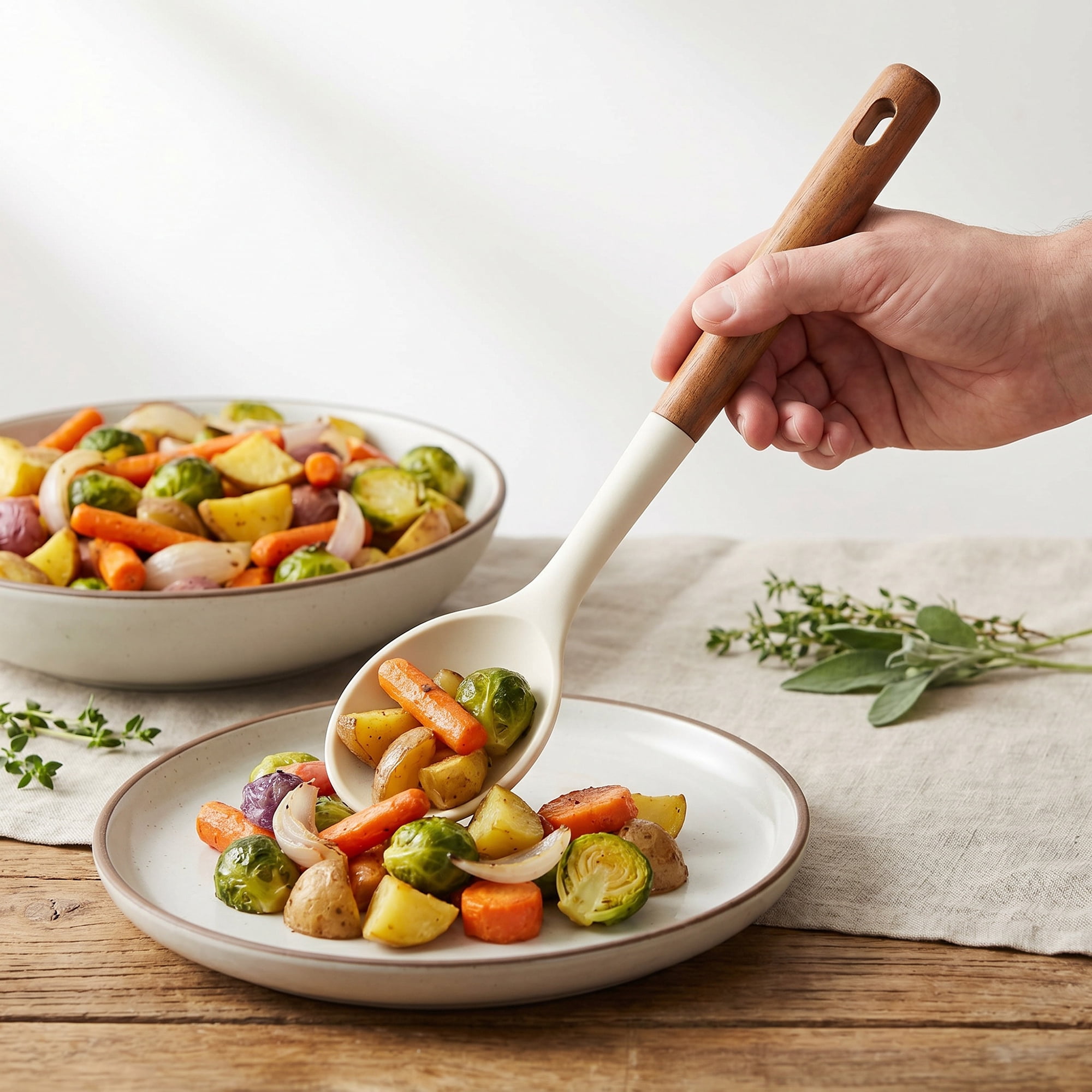 Unique Bargains Silicone Spoon Non Stick Pans Heat Resistant Handle White 13.8" x 2.7"