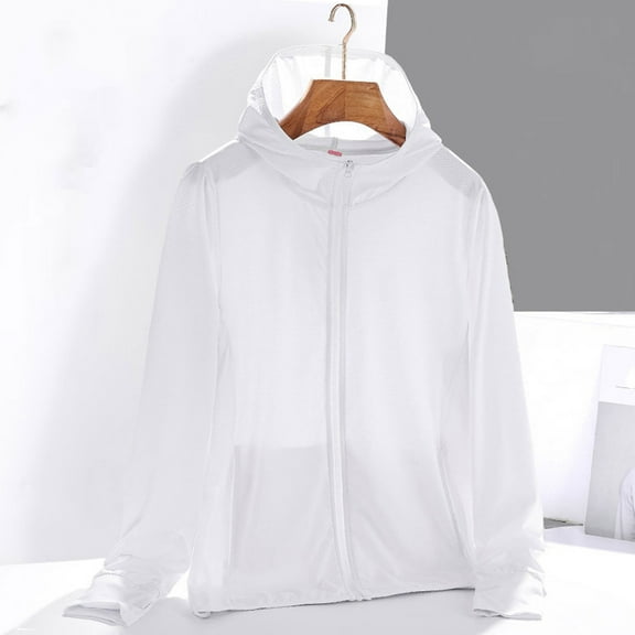 tarylea Plus Size Tops for Women Full Zipper Solid Color Hoodies with Thumb Holes Long Sleeve Tops with Pockets Casual Breathable Sunproof Jackets