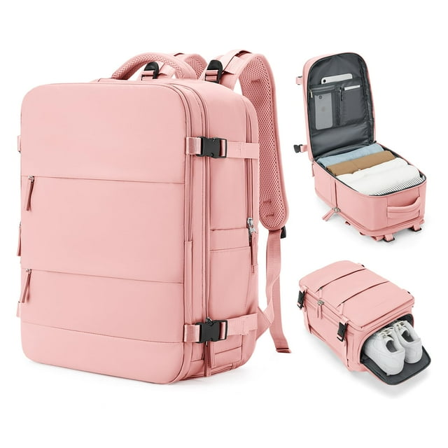 Mochila de viaje coowoz Carry On Waterproof para mujeres y hombres, color rosa