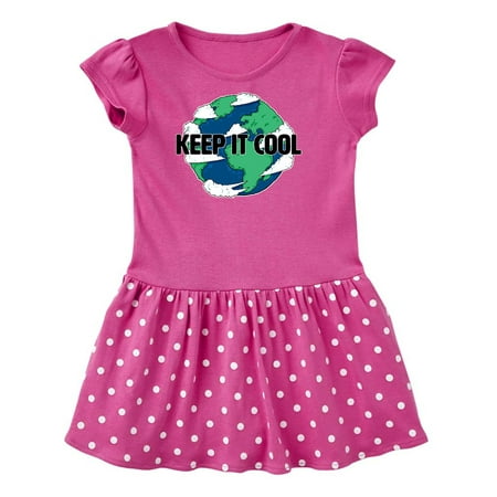 

Inktastic Keep It Cool with Cartoon Earth Gift Toddler Girl Dress