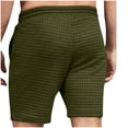 thumbnail image 6 of CaComMARK PI Shorts for Men Waffle Beach Shorts Fashion Casual Drawstring Elastic Printing Design with Pockets Shorts Army Green 8(L), 6 of 6