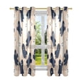 thumbnail image 2 of 2 Panels Set Blackout Curtains Thermal Insulated Sun Protection Room Darkening Drapes for Bedroom Navy and Cream Ghost, 2 of 7