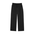 thumbnail image 6 of YOIAVIAOY Women's Casual Cotton Linen Pants Spring Summer Dressy High Waist Drawstring Pant Loose Fit Beach Trousers with Pockets Black S, 6 of 9