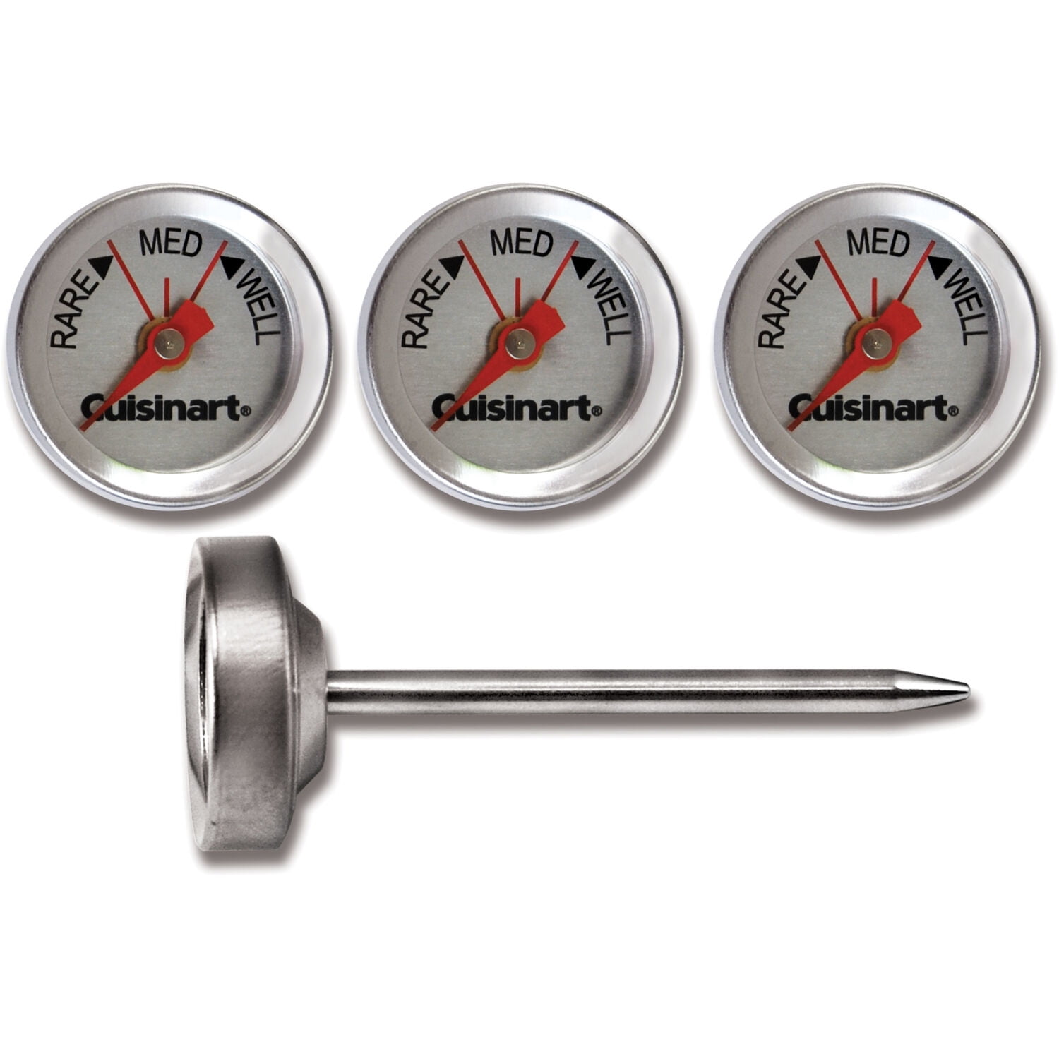 NEW IN BOX! TOTES 3 PIECE BBQ THERMOMETER SET W/booklet STAINLESS STEEL! 