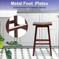 thumbnail image 6 of FDW Bar Stools Set of 2 for Kitchen Counter Solid Wooden Saddle Stools 30-Inch Height (Brown, 30 in), 6 of 7