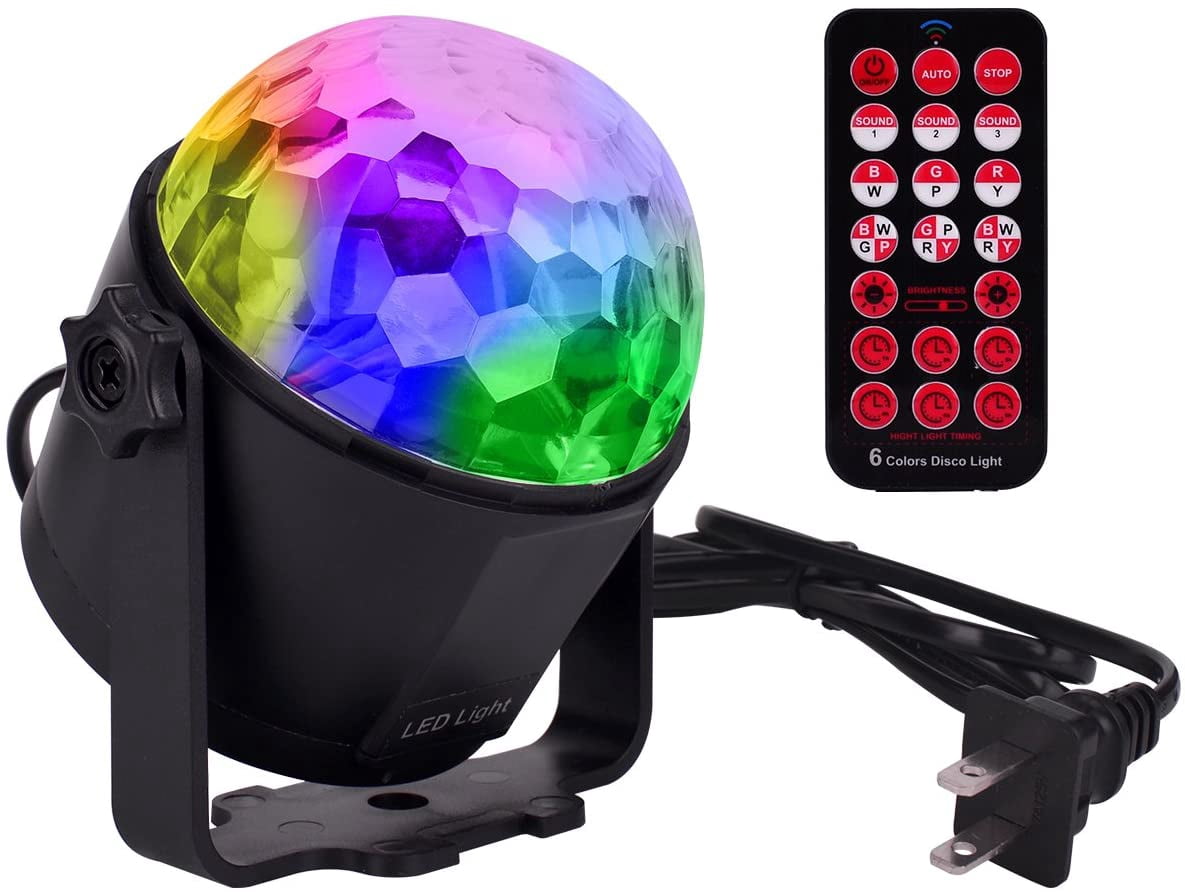 Lampe de Club DJ Stroboscopique à Led Activée par le Son 6 Couleurs