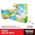 thumbnail image 2 of Stock Your Home 1000 Count Clear Fold Top Sandwich Bags, Bulk Disposable Plastic Bags with Fold Over Closure for Restaurants, Caterers, and Home Food Storage, 2 of 3